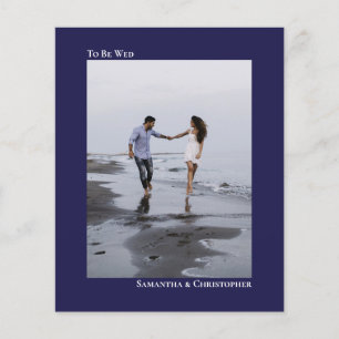 Simple Navy Blue BUDGET Wedding Photo Invitation