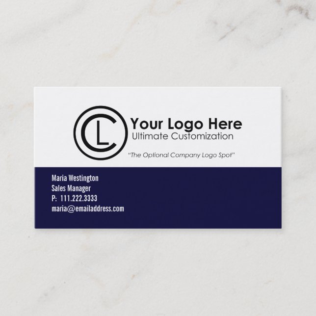Simple Navy Blue Business Cards (Front)