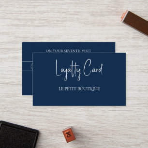 Simple Navy Blue Customer  Loyalty Card