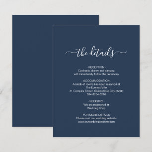 Simple Navy Blue Enclosure Card