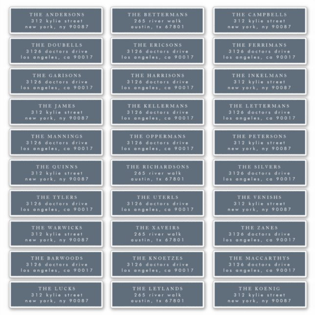 Simple Navy Blue Guest Address Wedding (Front)