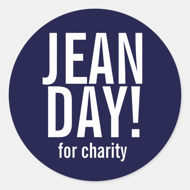 Simple Navy Blue Jean Day Stickers (Front)