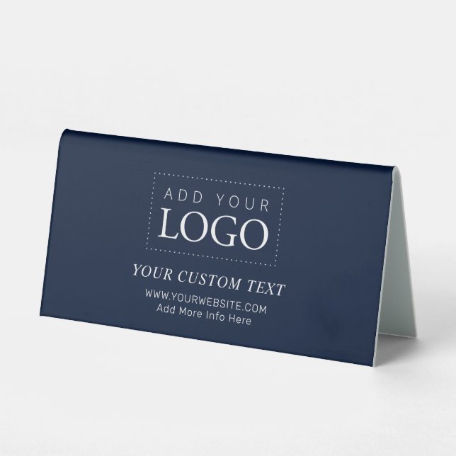 Simple Navy Blue Minimal Business Logo Custom (Front)