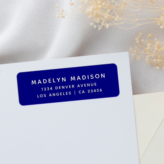 Simple Navy Blue Minimalist Elegant Return Address (Creator Uploaded)