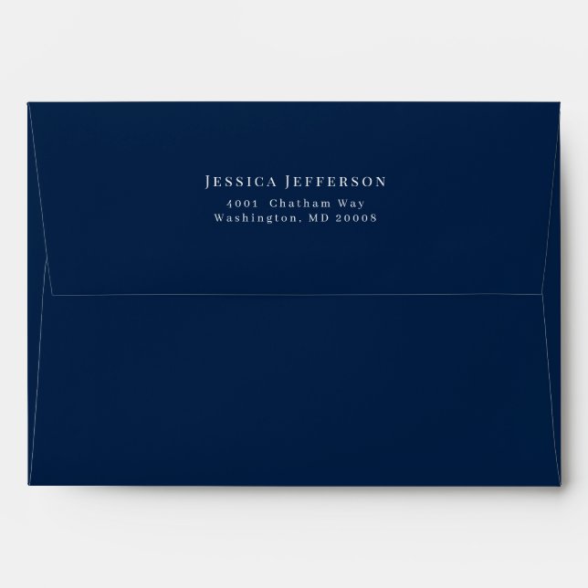Simple Navy Blue Modern Envelope (Back (Top Flap))