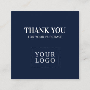 Simple Navy Blue Modern Thank you Business Cards
