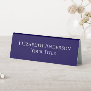 Simple Navy Blue Name Plate