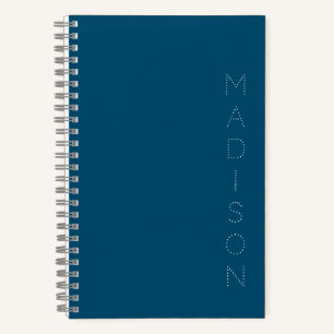 Simple Navy Blue Personalised Name  Notebook
