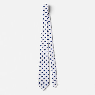 Simple Navy Blue Polka Dot  Tie