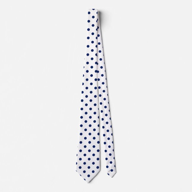 Simple Navy Blue Polka Dot  Tie (Front)