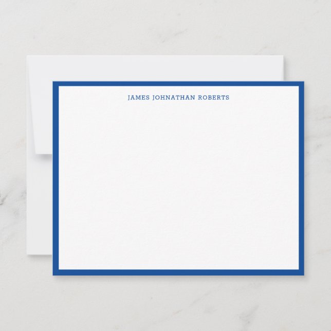 Simple Navy Blue Professional Modern Thick Border  Card (Front)