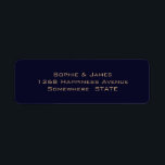 Simple Navy Blue Soft Gold Wedding Return Address<br><div class="desc">An elegant simple navy blue return address label with soft gold text.</div>