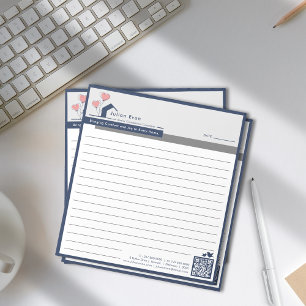 Simple Navy blue White House Logo Message Lined Notepad
