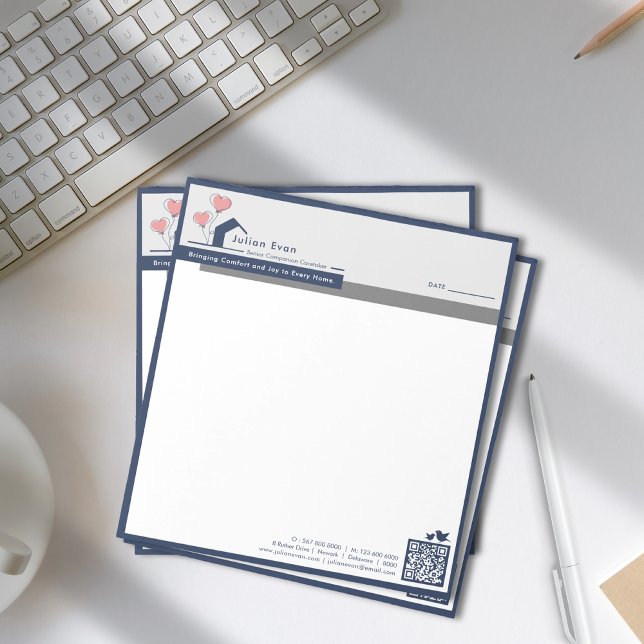 Simple Navy blue White House Logo Message  Notepad (Simple Navy blue White House Logo Message Notepad)