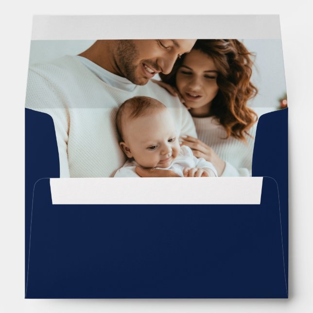 Simple Navy Holiday Envelope (Back (Bottom))