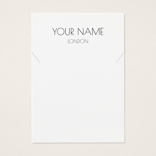 Simple necklace or bracelet display card (Front)