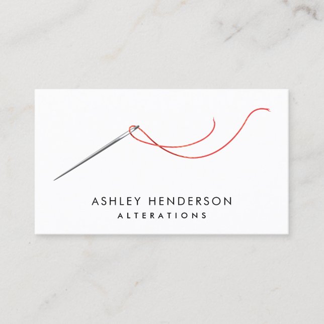 Simple Needle & Thread  |  Seamstress Business Card (Front)