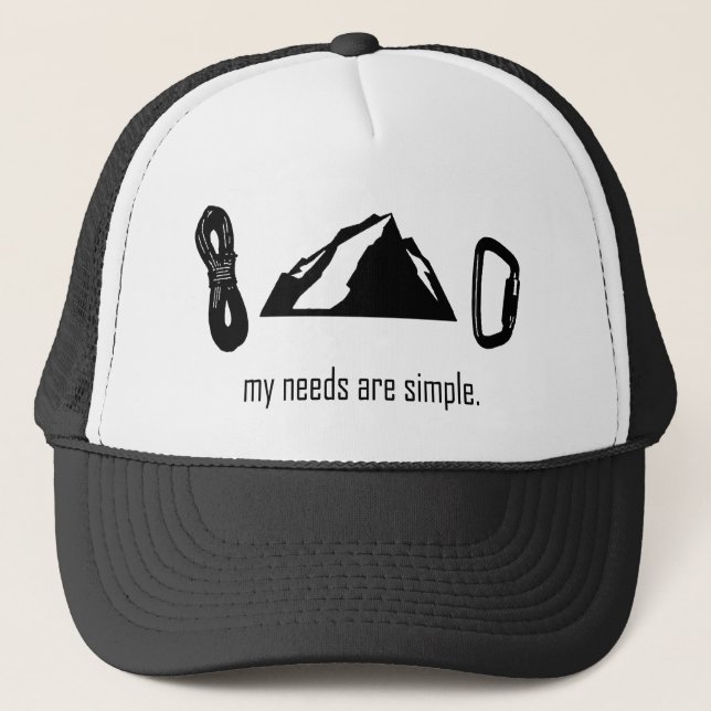 Simple Needs (Rock Climbing) Trucker Hat (Front)