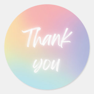 Simple Neon 'Thank you' Sticker