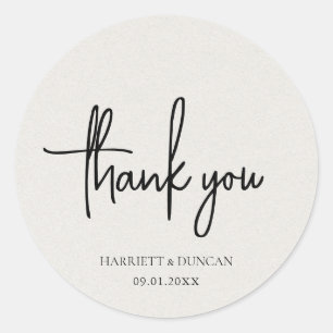 Simple Neutral Beige Elegant Wedding Classic Round Sticker