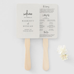 Simple Neutral Beige Elegant Wedding Hand Fan
