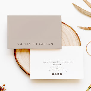 Simple Neutral Beige Professional Business Card