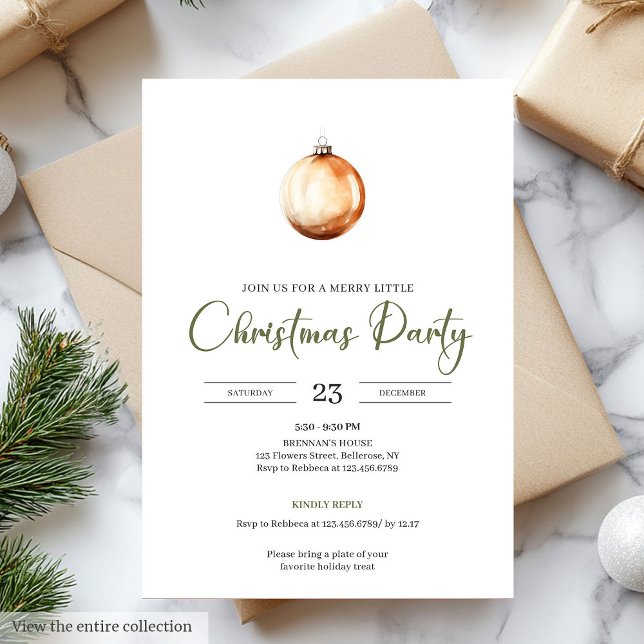Simple Neutral Beige Scandinavian Christmas Invite (Simple Neutral Beige Scandinavian Christmas Invite)