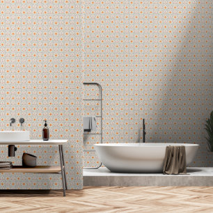 Simple Neutral Beige Spring Floral Pattern Wallpaper