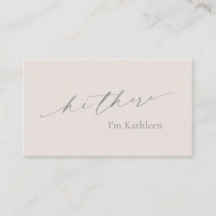 Simple Neutral Biege Tan QR Code Elegant Modern Business Card