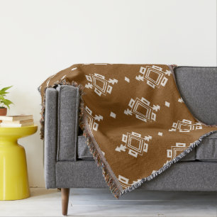 Simple Neutral Boho Southwest Native Throw Blanket