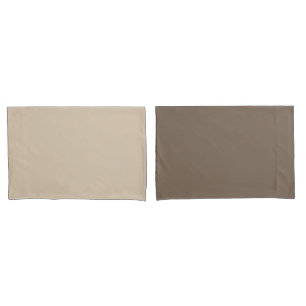 Simple Neutral Brown Minimalist Reversible Pillowcase