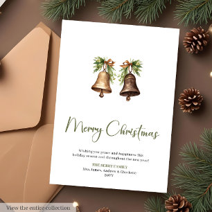 Simple Neutral Editable Holiday Christmas Greeting Card