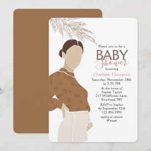 Simple Neutral Expectant Mum Baby Shower Invitation