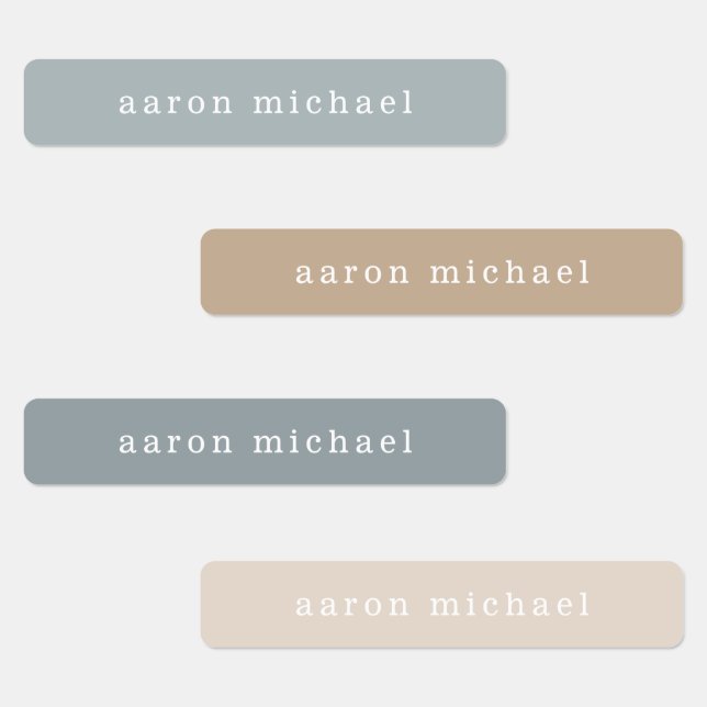 Simple Neutral Kids Name Labels (Group)