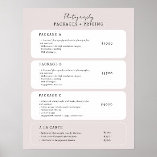Simple Neutral Price List Template Poster
