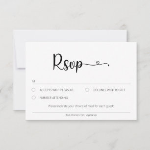 Simple Neutral RSVP Card With Meal Choice