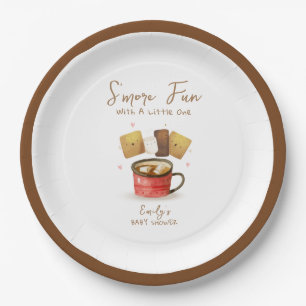 Simple Neutral S'more Fun Fall Baby Shower Paper Plate