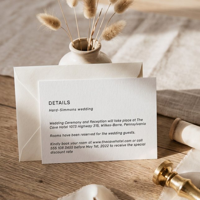 Simple Neutral Wedding Details Enclosure Card (Creator Uploaded)