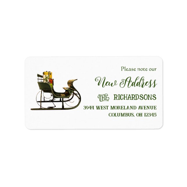 Simple New Address Christmas Return Address Label (Front)
