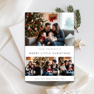 Simple New Baby Merry Little Christmas Photo Holiday Card
