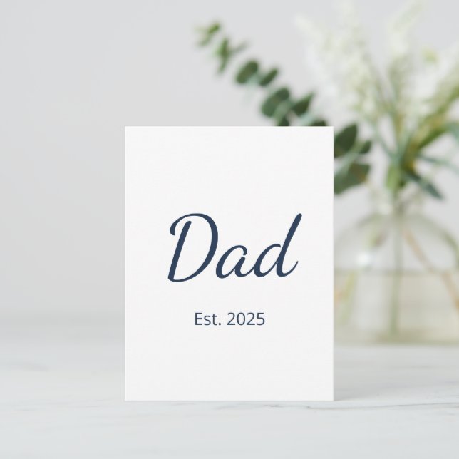 Simple New Dad Minimalist Father's Day   Holiday Postcard (Standing Front)