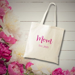 Simple New Mum Hot Pink Elegant Mother's Day Tote Bag