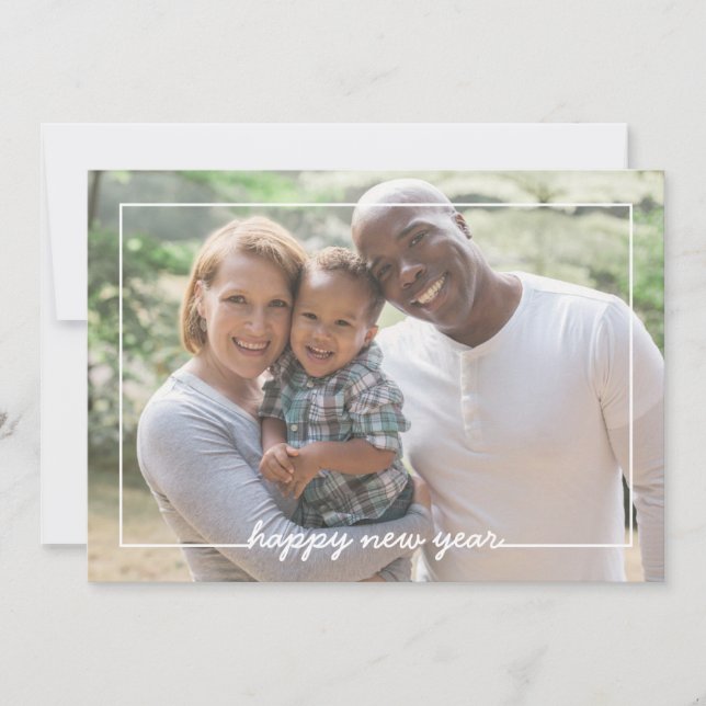 Simple New Year photo card overlay + confetti (Front)