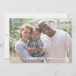 Simple New Year photo card overlay + confetti