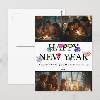 Simple New Year's Celebration Postcard