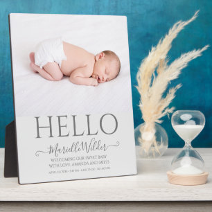 Simple Newborn Baby Photo Birth  Plaque