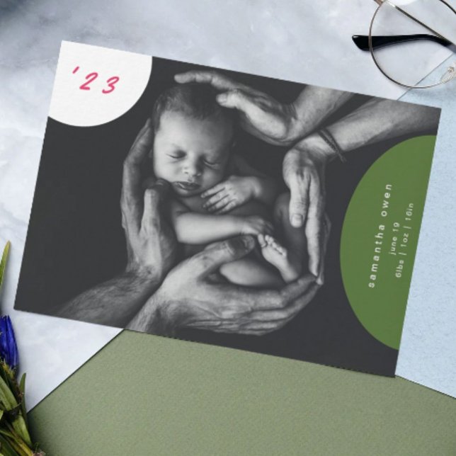 simple newborn photo collage birth announcement (Creator Uploaded)