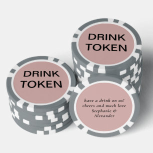 Simple Newlywed Wedding Drink Token Dusty Rose