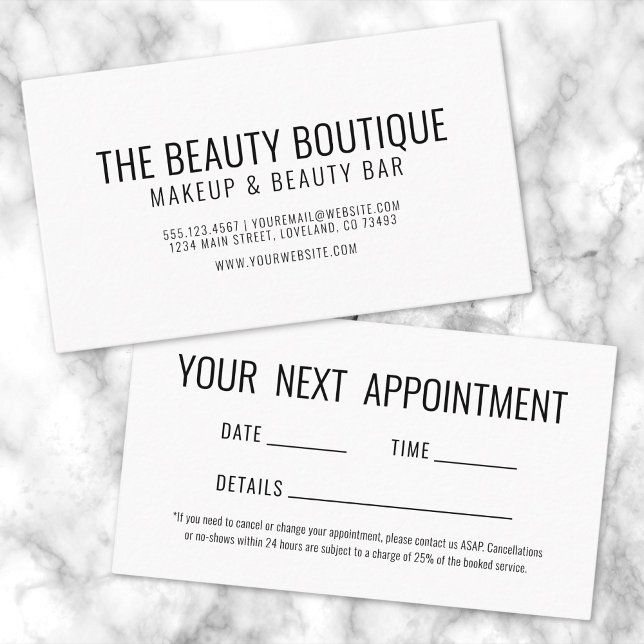 Simple Next Appointment Business Card (Simple Next Appointment Business Card)