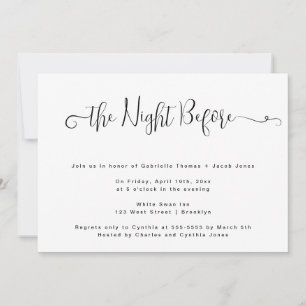 Simple Night Before Rehearsal Dinner Invitation